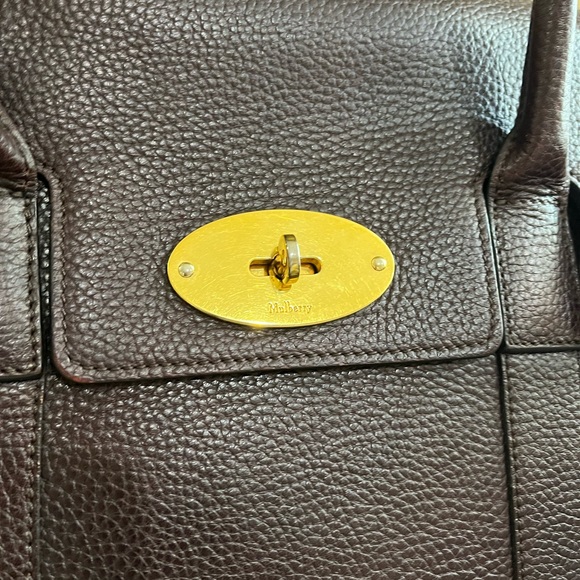 MULBERRY BLACK CHERRY GRAINED LEATHER BAYSWATER - Picture 4 of 16